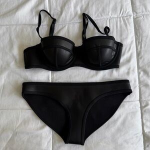 triangl swimwear Black Neoprene Bikini Set